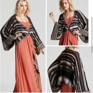 Flawless Free People Oversize Cardigan Nopal Kimono Style Cropped Bell Sleeve
